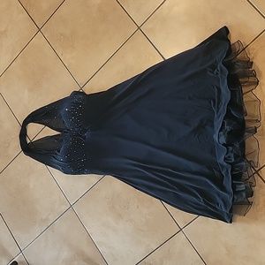 DJ-Jaz Black Silver Dance Ballet Prom Costume Dress Sz 9